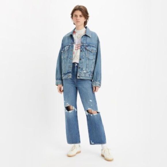 NWT Levi’s Ribcage Straight Ankle Jeans in Feeling Seen Size 24 - Picture 1 of 9